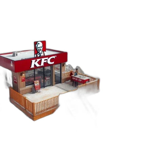 food, 3d render, photorealistic, concept art, pixel art, image, shows, kfc transparent PNG cut-out