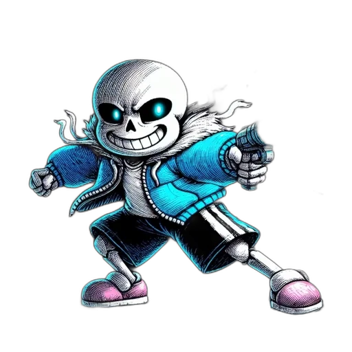 robot, jacket, weapon, staff, concept art, pixel art, comic book art, cartoon transparent PNG cut-out