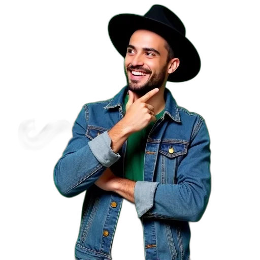 jacket, hat, staff, face, photorealistic, first, image, features transparent PNG cut-out