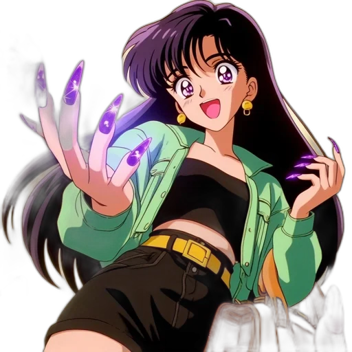 jacket, vaporwave, anime, concept art, cartoon, neon lights, fire, outer space transparent PNG cut-out