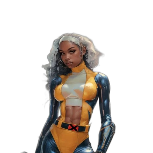 robot, concept art, comic book art, cyberpunk, fantasy art, storm, character, x-men transparent PNG cut-out