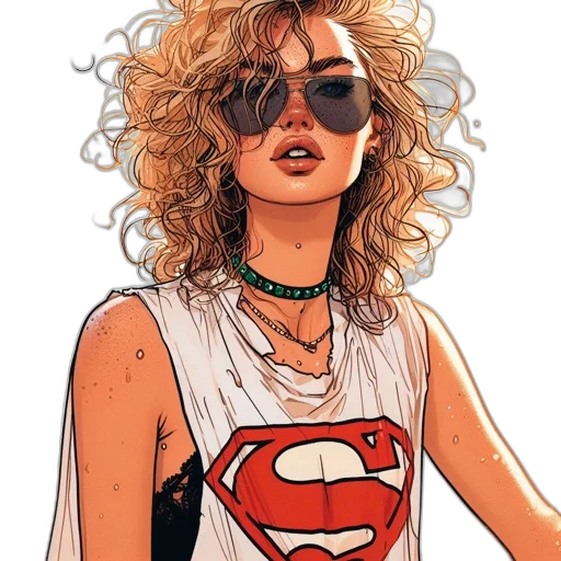comic book art, concept art, cartoon, fantasy art, illustration, features, young, woman transparent PNG cut-out
