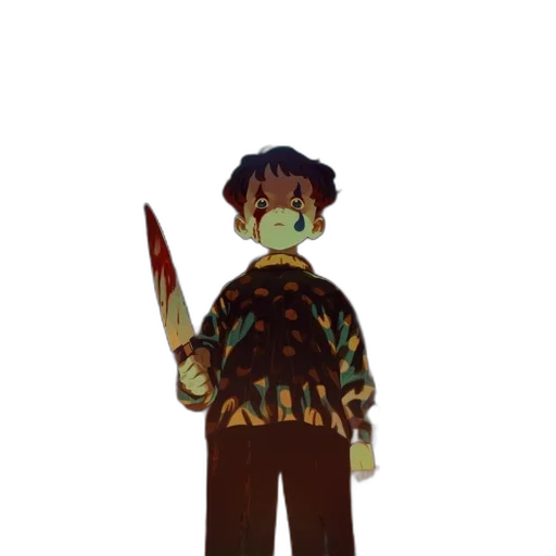 staff, sword, creature, jacket, pixel art, concept art, fantasy art, watercolor transparent PNG cut-out