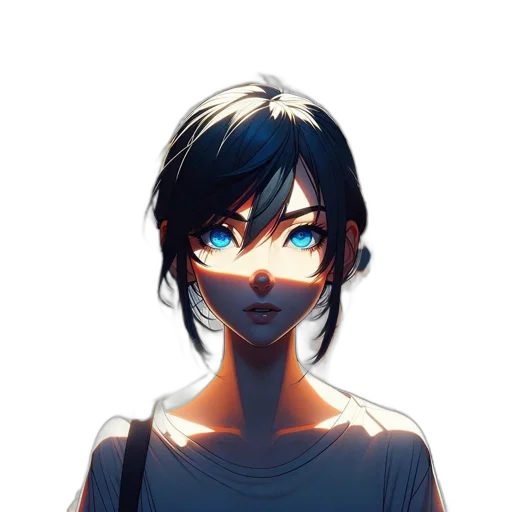 face, mask, dress, staff, anime, concept art, fantasy art, comic book art transparent PNG cut-out
