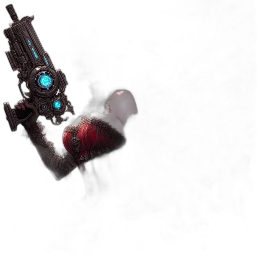 weapon, robot, staff, sword, concept art, 3d render, cyberpunk, pixel art transparent PNG cut-out