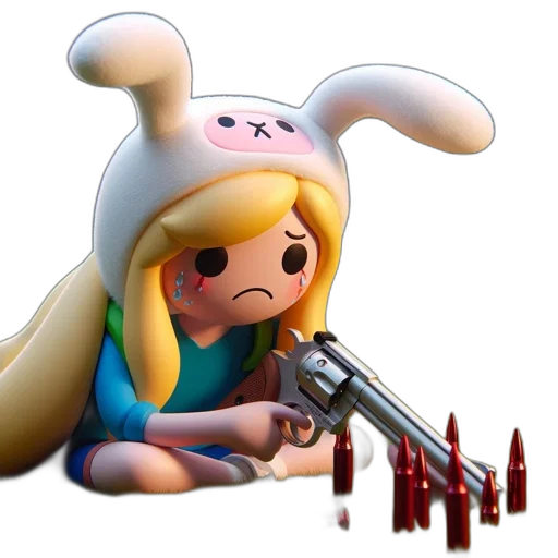 weapon, animal, pixel art, concept art, 3d render, cartoon, animated, female transparent PNG cut-out