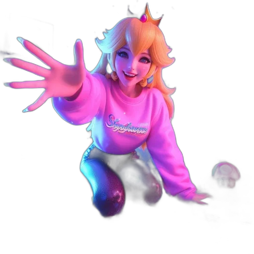 staff, creature, crown, robot, concept art, 3d render, vaporwave, fantasy art transparent PNG cut-out