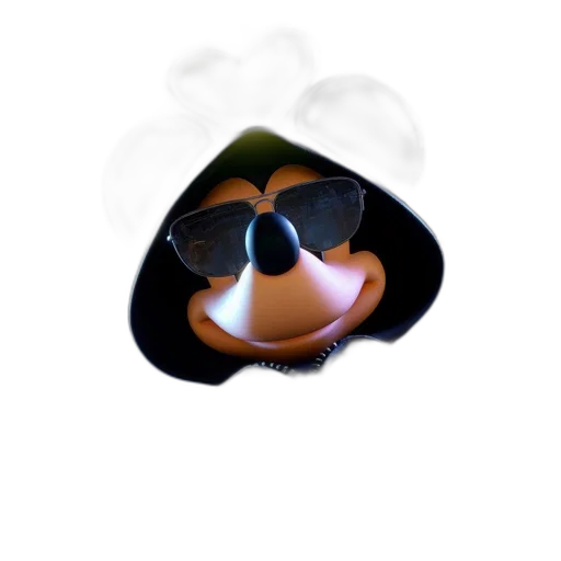 hat, mask, staff, animal, 3d render, cartoon, concept art, photorealistic transparent PNG cut-out