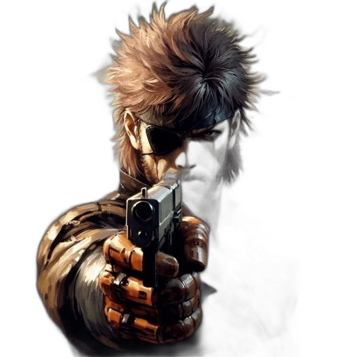 weapon, concept art, cyberpunk, photorealistic, comic book art, man, black, eye transparent PNG cut-out