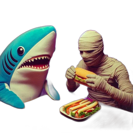 food, creature, animal, weapon, concept art, 3d render, vaporwave, pixel art transparent PNG cut-out