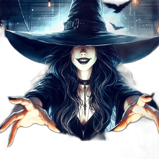 hat, mask, staff, fantasy art, concept art, comic book art, pixel art, dark transparent PNG cut-out