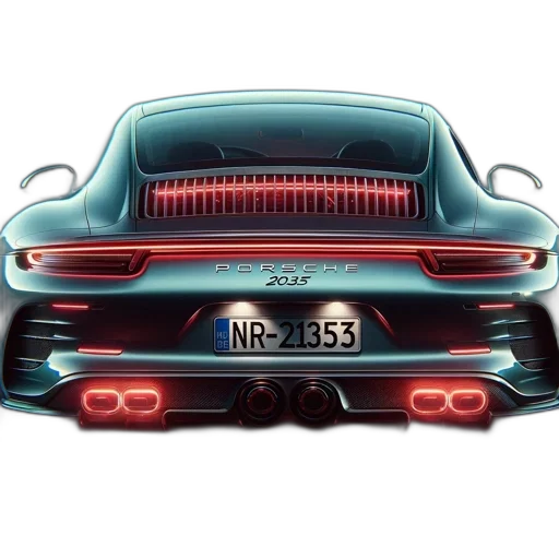 car, photorealistic, concept art, 3d render, illustration, 2023, porsche, 911 transparent PNG cut-out