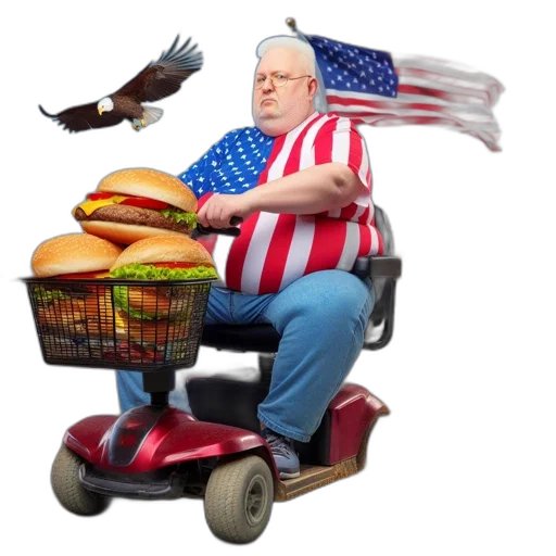 food, animal, car, creature, man, american, flag-inspired, shirt transparent PNG cut-out