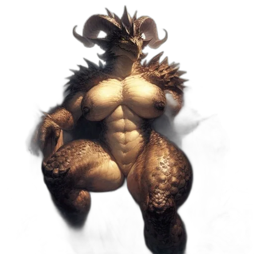 creature, animal, dragon, hair, concept art, fantasy art, 3d render, photorealistic transparent PNG cut-out