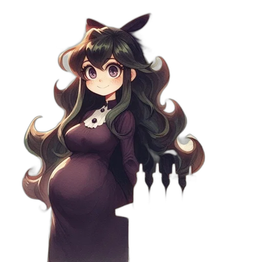 dress, staff, crown, creature, pixel art, anime, concept art, fantasy art transparent PNG cut-out