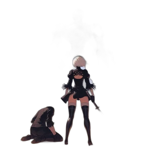 weapon, robot, sword, staff, concept art, pixel art, fantasy art, 3d render transparent PNG cut-out