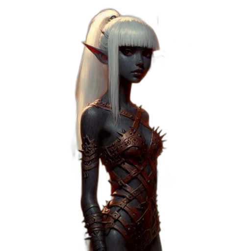 dress, staff, hair, robot, concept art, fantasy art, pixel art, 3d render transparent PNG cut-out