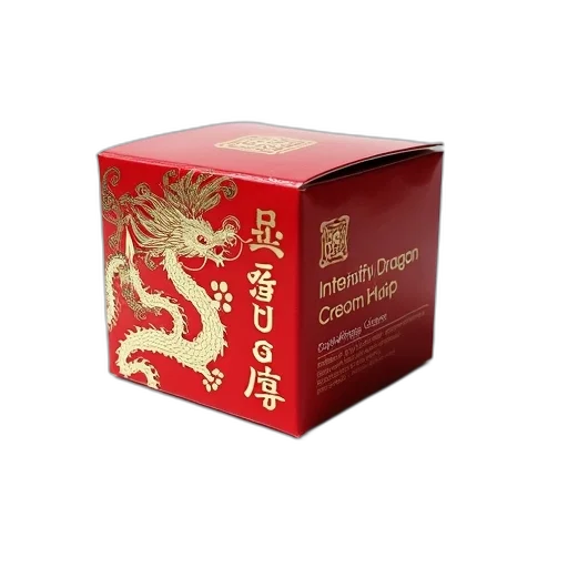 dragon, box, shunga, intensifying, cream, displayed, against, white transparent PNG cut-out