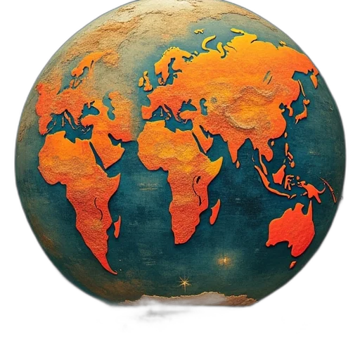 staff, 3d render, earth tones, globalization transparent PNG cut-out