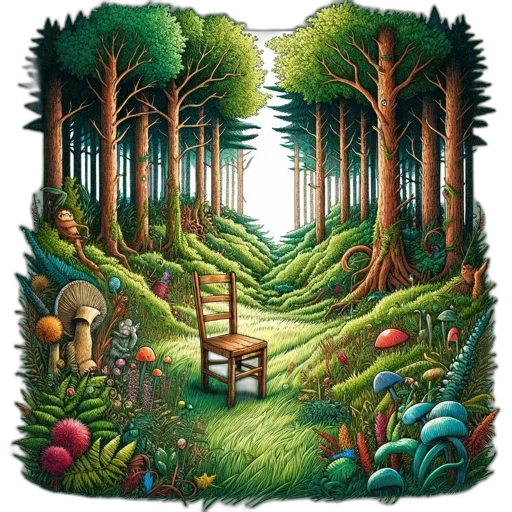 furniture, tree, food, robot, pixel art, concept art, fantasy art, watercolor transparent PNG cut-out