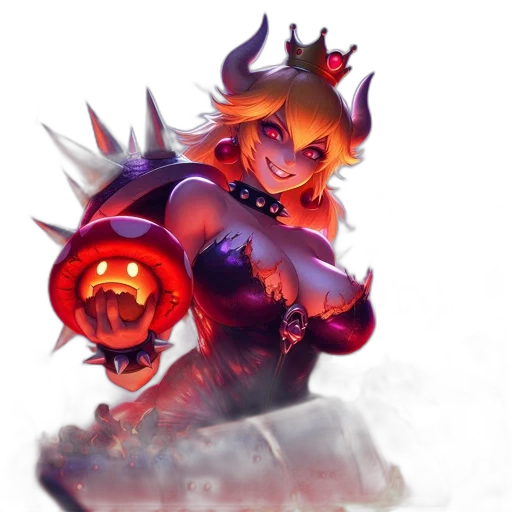 crown, staff, concept art, fantasy art, pixel art, comic book art, fire, red transparent PNG cut-out