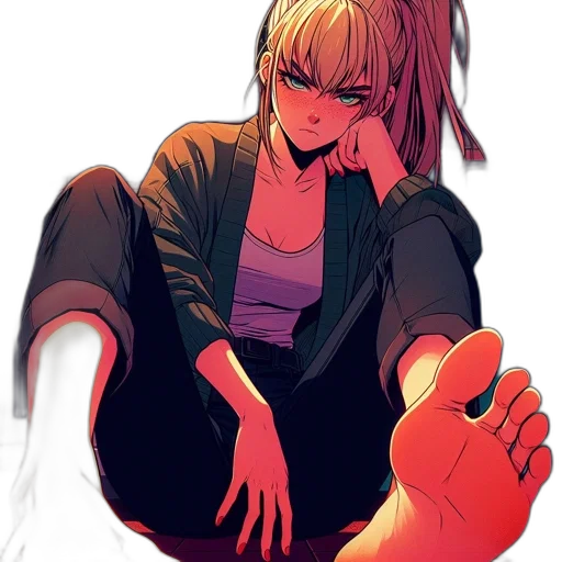 shoes, jacket, anime, concept art, comic book art, cyberpunk, neon lights, fire transparent PNG cut-out