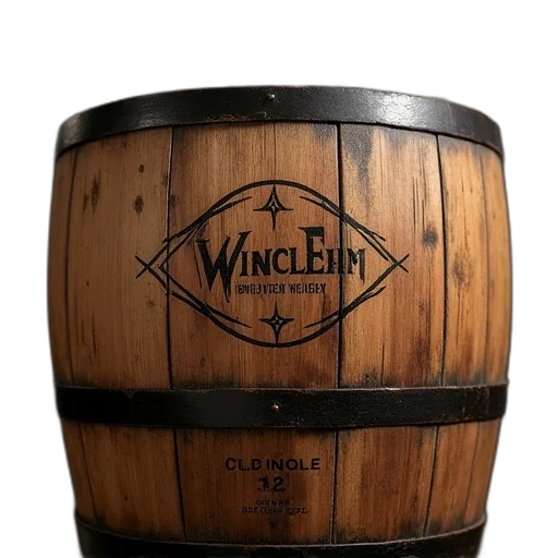 whisky, barrel, logo, etched, oak transparent PNG cut-out