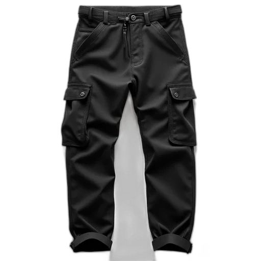 jacket, 3d render, dark, monochrome, pair, black, cargo, pants transparent PNG cut-out