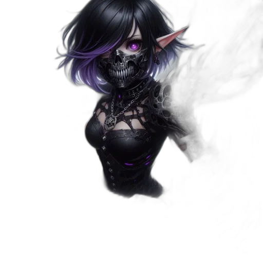 mask, face, staff, dress, fantasy art, concept art, cyberpunk, pixel art transparent PNG cut-out