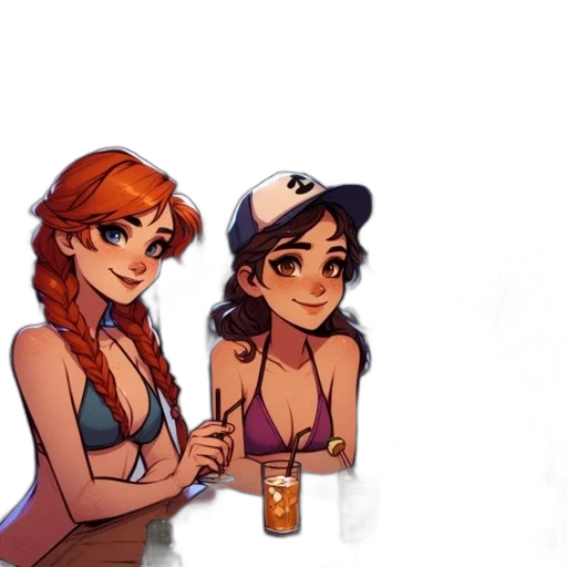 hat, concept art, cartoon, pixel art, anime, beach, fire, underwater transparent PNG cut-out