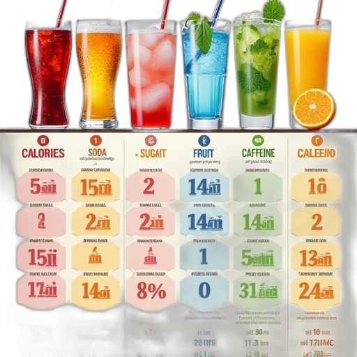 3d render, colorful, neon, detailed, infographic, comparing, nutritional, content transparent PNG cut-out