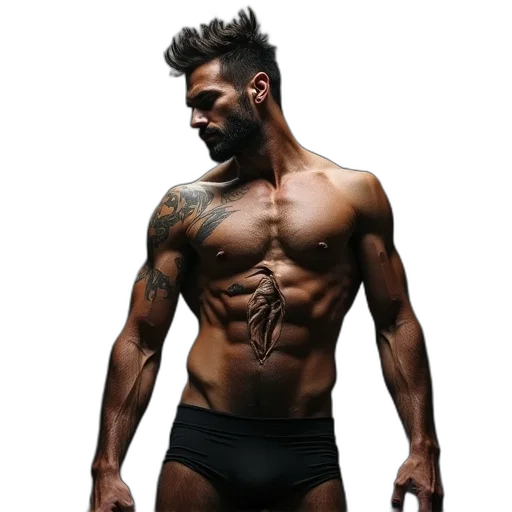 photorealistic, cyberpunk, wolverine, man transparent PNG cut-out