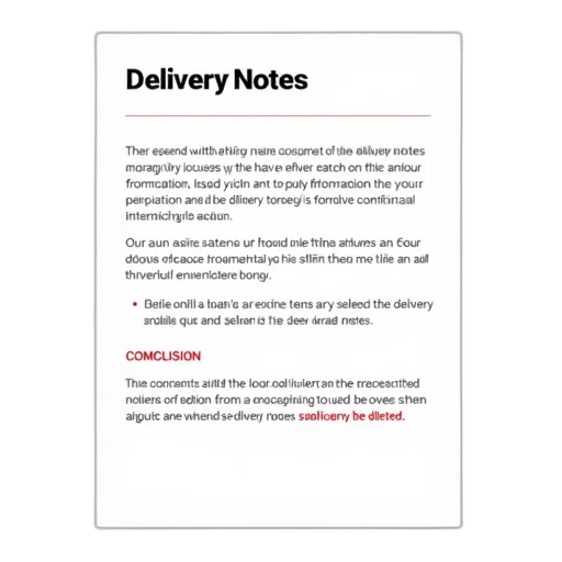 document, title, delivery, notes, top, text, explains, purpose transparent PNG cut-out