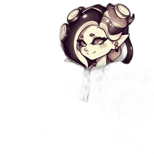 staff, mask, face, hair, pixel art, anime, concept art, cartoon transparent PNG cut-out