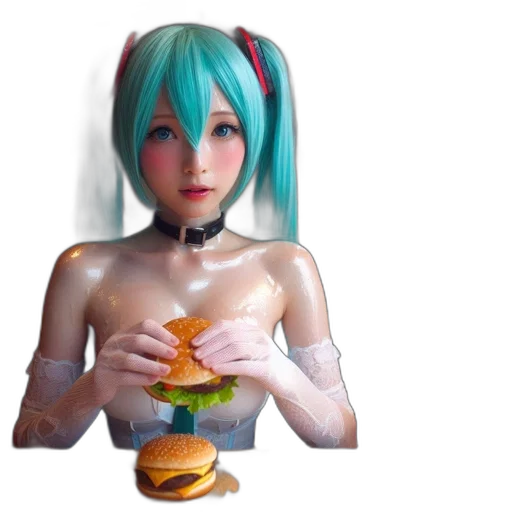 food, robot, dress, creature, 3d render, concept art, vaporwave, photorealistic transparent PNG cut-out