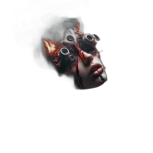mask, face, dragon, staff, concept art, 3d render, photorealistic, cyberpunk transparent PNG cut-out