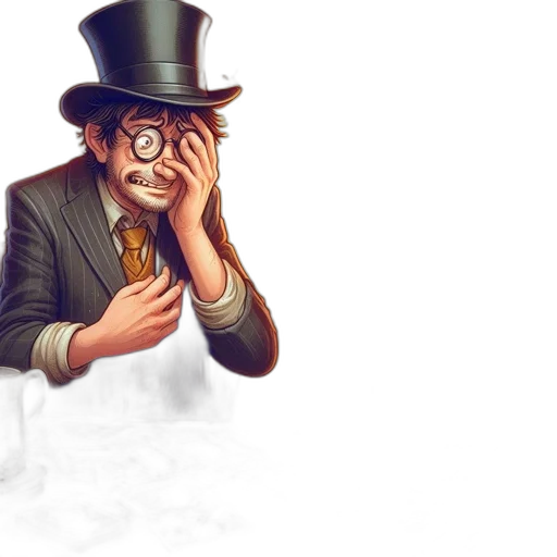 mask, staff, hat, face, concept art, comic book art, pixel art, fantasy art transparent PNG cut-out