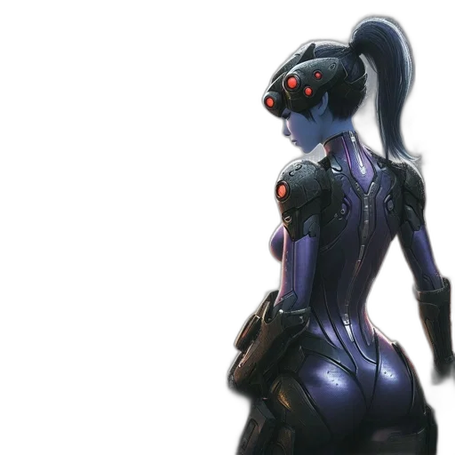 robot, dress, concept art, cyberpunk, fantasy art, 3d render, dark, futuristic transparent PNG cut-out