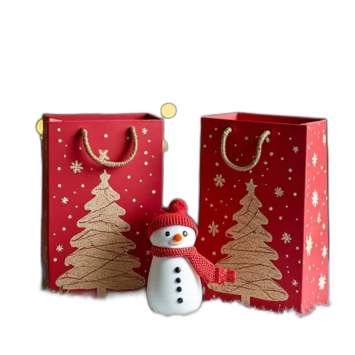 merry, christmas, tree, bag, candy, box, storage, bags transparent PNG cut-out