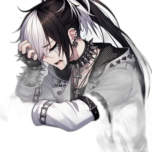 jacket, mask, staff, face, concept art, anime, fantasy art, photorealistic transparent PNG cut-out