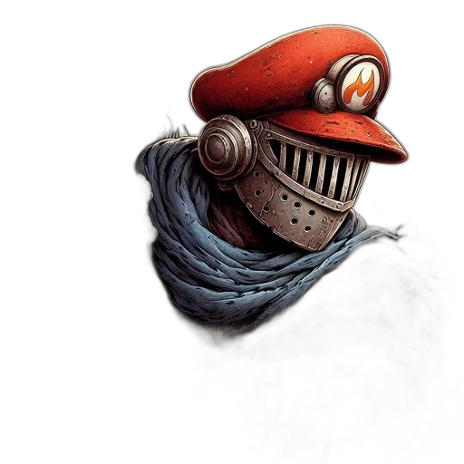 mask, robot, hat, face, concept art, fantasy art, watercolor, comic book art transparent PNG cut-out