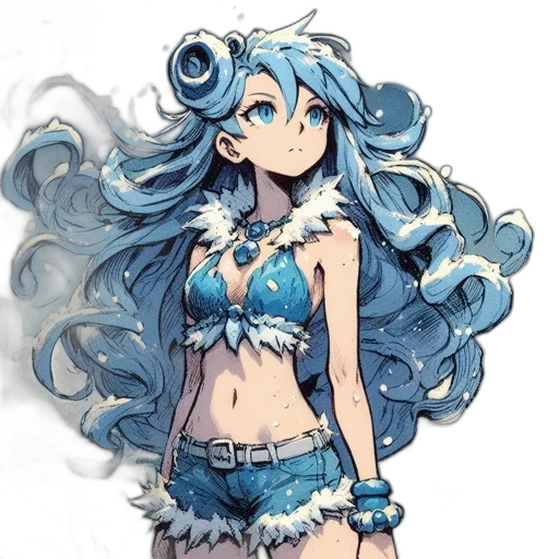 dress, staff, hair, mask, concept art, anime, fantasy art, pixel art transparent PNG cut-out