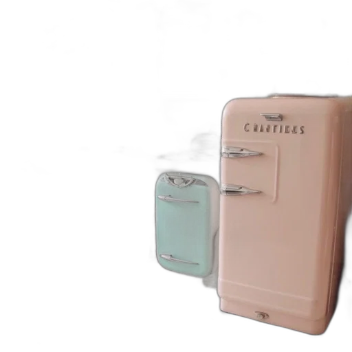 furniture, 3d render, pastel, vintage-style, kitchen, features, pink, blue transparent PNG cut-out