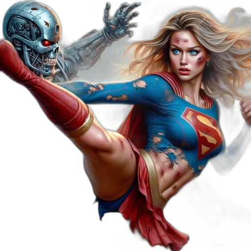 comic book art, concept art, fantasy art, photorealistic, superhero, blue, costume, red transparent PNG cut-out