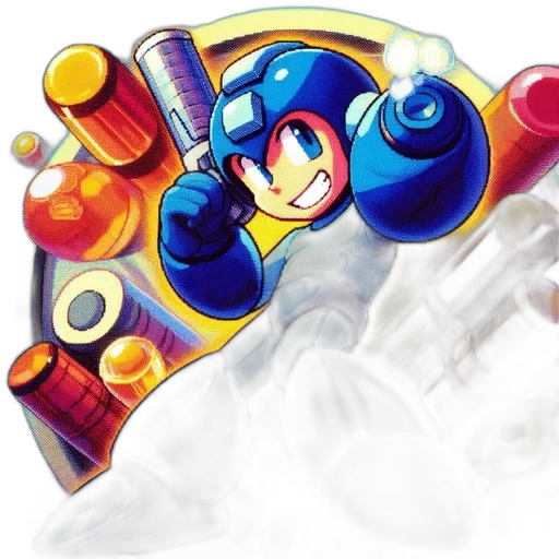 weapon, robot, concept art, 3d render, blue, mega, man, famous transparent PNG cut-out