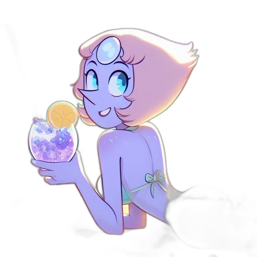 creature, food, staff, concept art, vaporwave, watercolor, cartoon, underwater transparent PNG cut-out