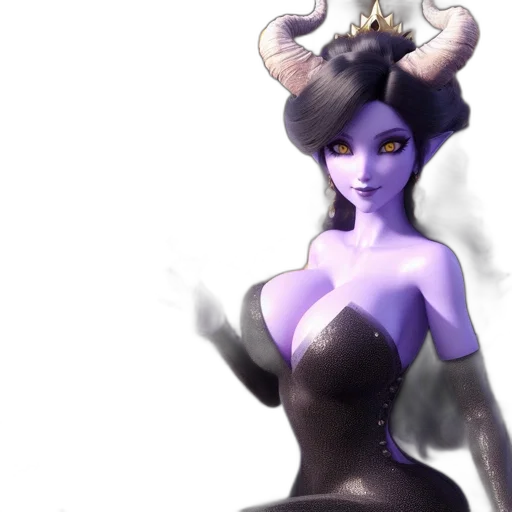 dress, crown, staff, fantasy art, concept art, 3d render, pixel art, dark transparent PNG cut-out