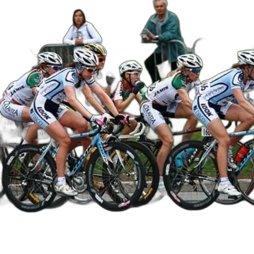 group, cyclists, race, spectators, watching, behind, barriers transparent PNG cut-out
