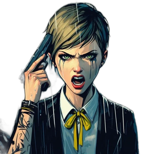 face, staff, comic book art, concept art, cartoon, pixel art, young, woman transparent PNG cut-out