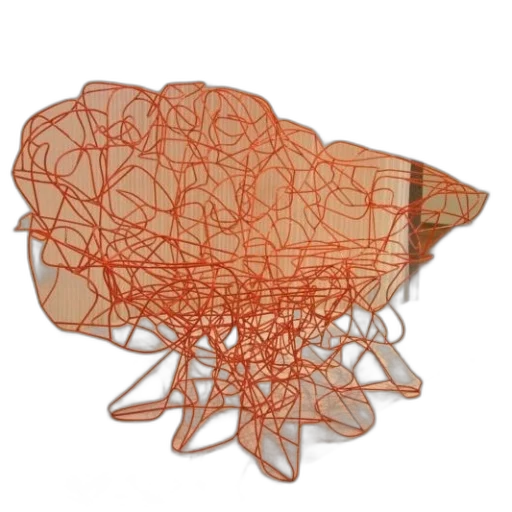furniture, hat, crown, hair, 3d render, concept art, red, wire transparent PNG cut-out